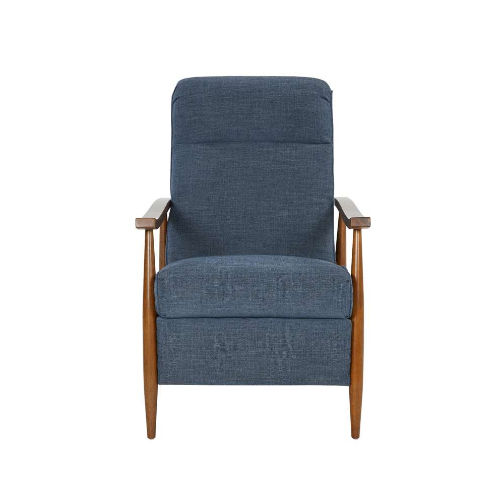 BarcaLounger - Hampton Push Thru The Arms Recliner Tweed Indigo Blue - 71158B110047 veiw 2