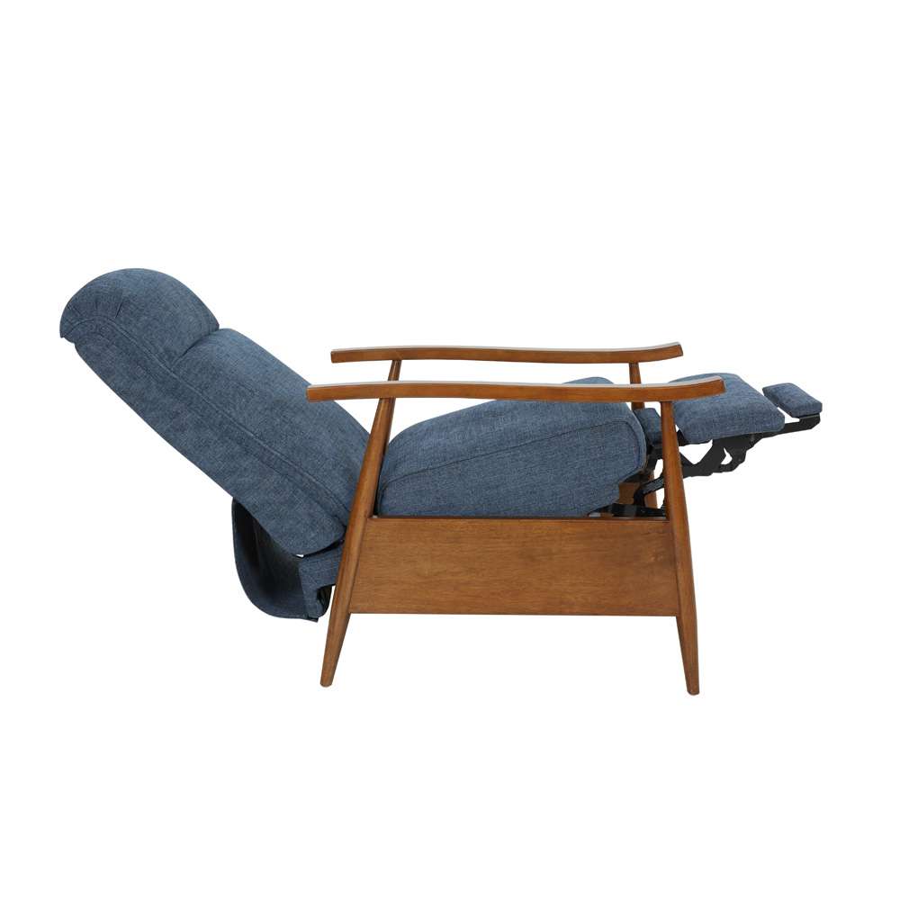 BarcaLounger - Hampton Push Thru The Arms Recliner Tweed Indigo Blue - 71158B110047 veiw 4