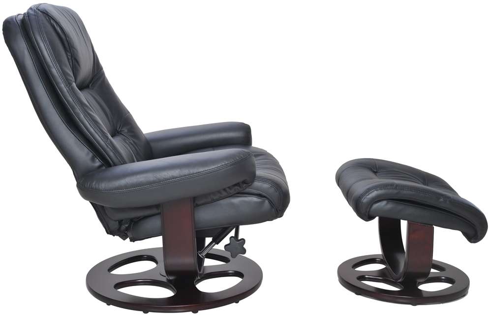 BarcaLounger - Jacque Pedestal Recliner / Otttoman Hilton Black - 158021360199 veiw 4