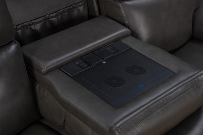 BarcaLounger - Leon Power Reclining Sofa w/Power Head Rests, Power Lumbar, Heat & Massage (Dropdown Table w/Smart Tabletop Control) - 39PHLHM1343373096 veiw 3