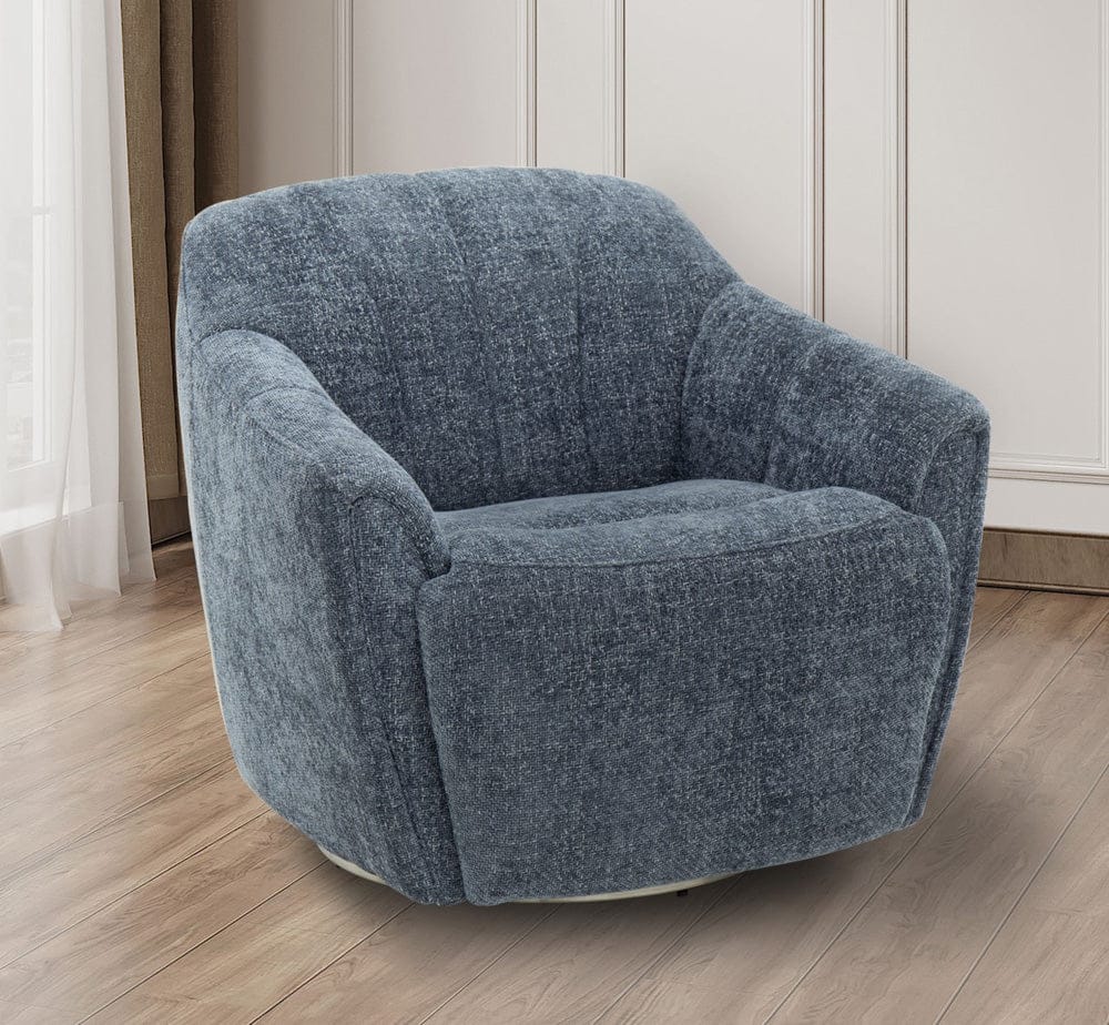 BarcaLounger - Millie Single Power Swivel Chair w/Power Footrest Only in Maze Denim - 3P1486111445 view 7