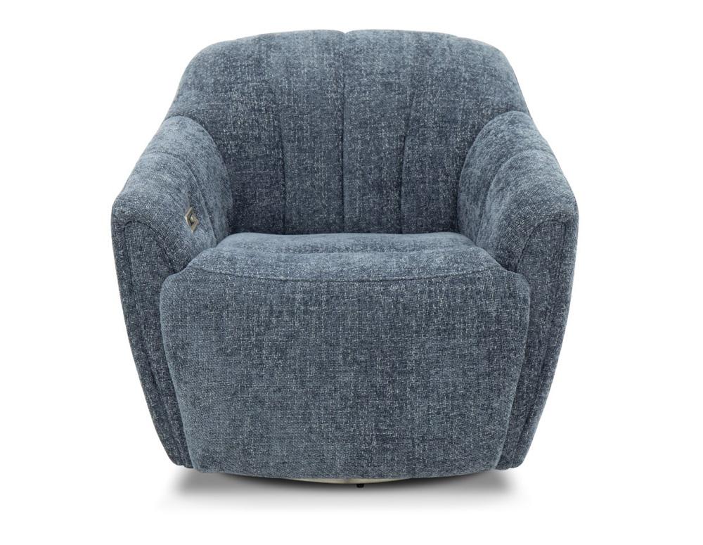 BarcaLounger - Millie Single Power Swivel Chair w/Power Footrest Only in Maze Denim - 3P1486111445 veiw 2