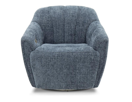 BarcaLounger - Millie Single Power Swivel Chair w/Power Footrest Only in Maze Denim - 3P1486111445 veiw 2