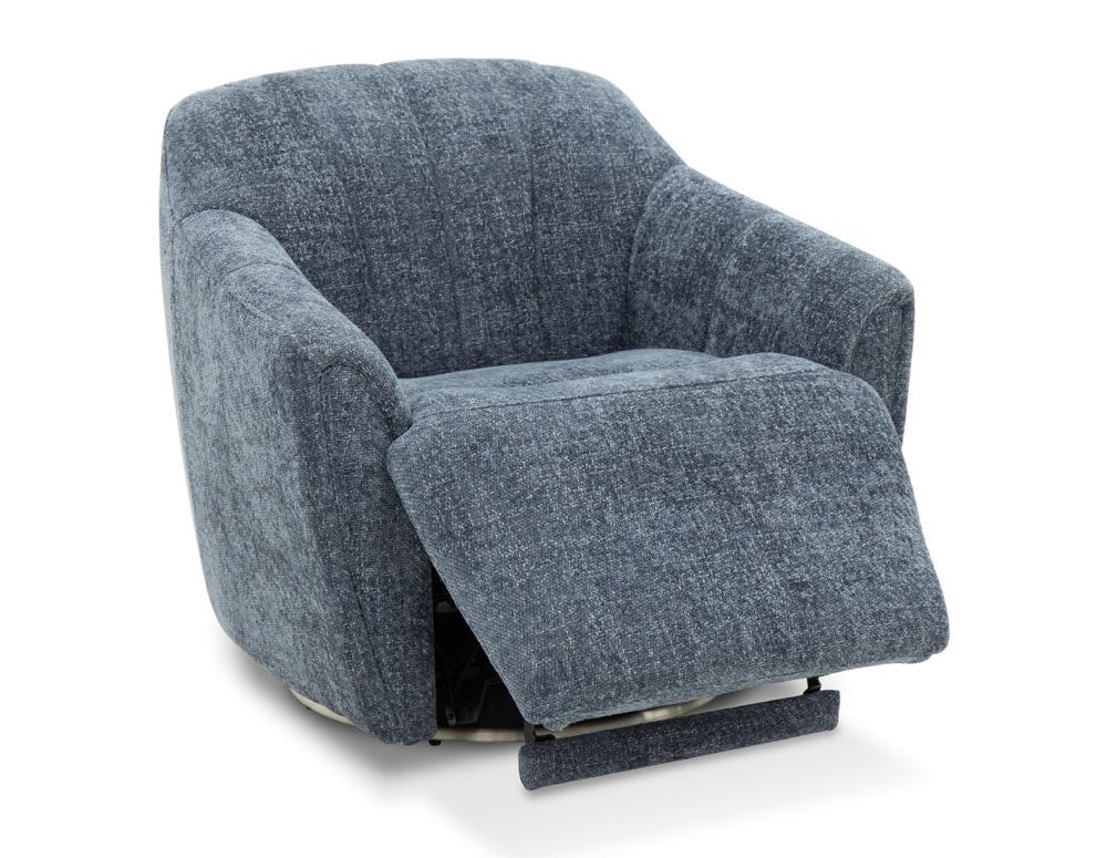 BarcaLounger - Millie Single Power Swivel Chair w/Power Footrest Only in Maze Denim - 3P1486111445 veiw 3