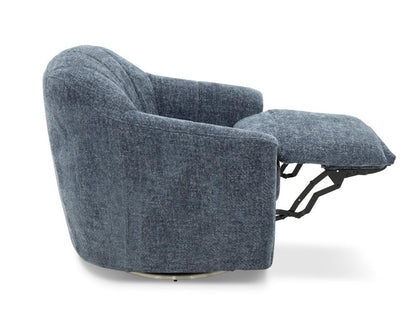 BarcaLounger - Millie Single Power Swivel Chair w/Power Footrest Only in Maze Denim - 3P1486111445 veiw 4