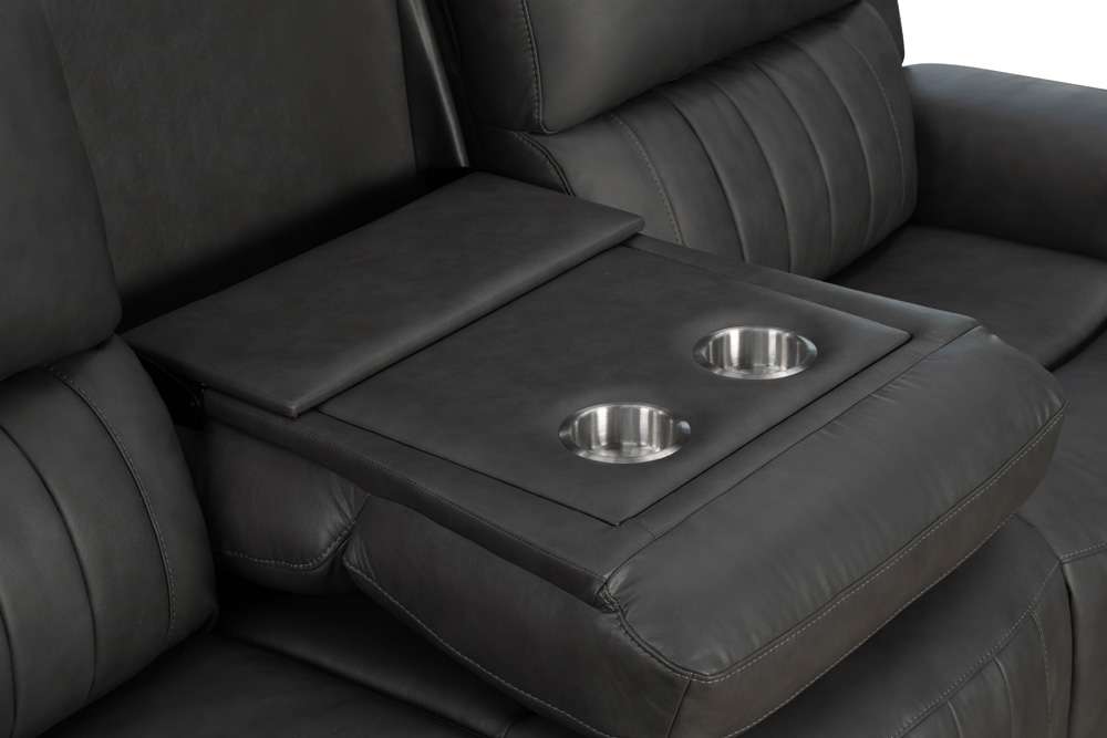 BarcaLounger - Pierce Zero Gravity Power Reclining Sofa w/Power Head Rests, Power Lumbar & Table in Dark Grey - 39PHL1303376196 view 6