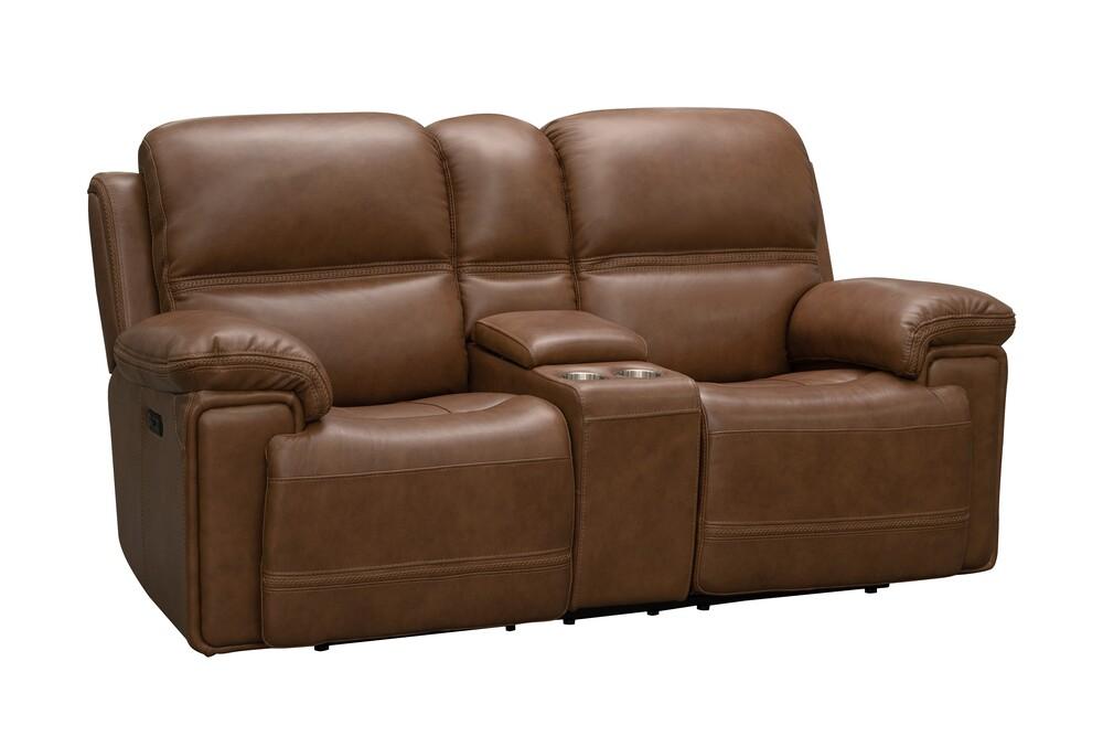 BarcaLounger - Sedrick Power Reclining Console Loveseat With Power Head Rests In Spence Caramel - 24PH3664372185 veiw 2
