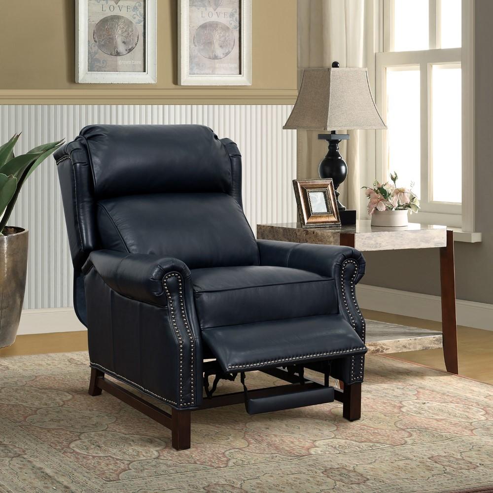 BarcaLounger - Thornfield Recliner Shoreham Blue Leather - 73164570047 veiw 6