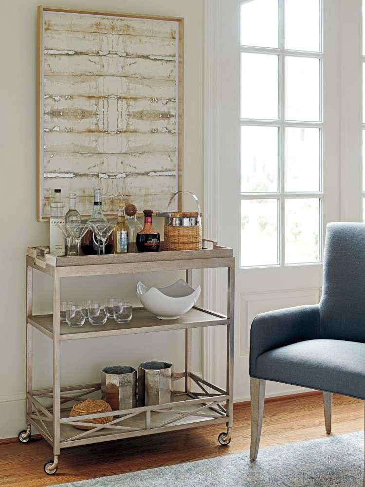Barclay Butera - Anacapa Metal Bar Cart - 926-862 veiw 2