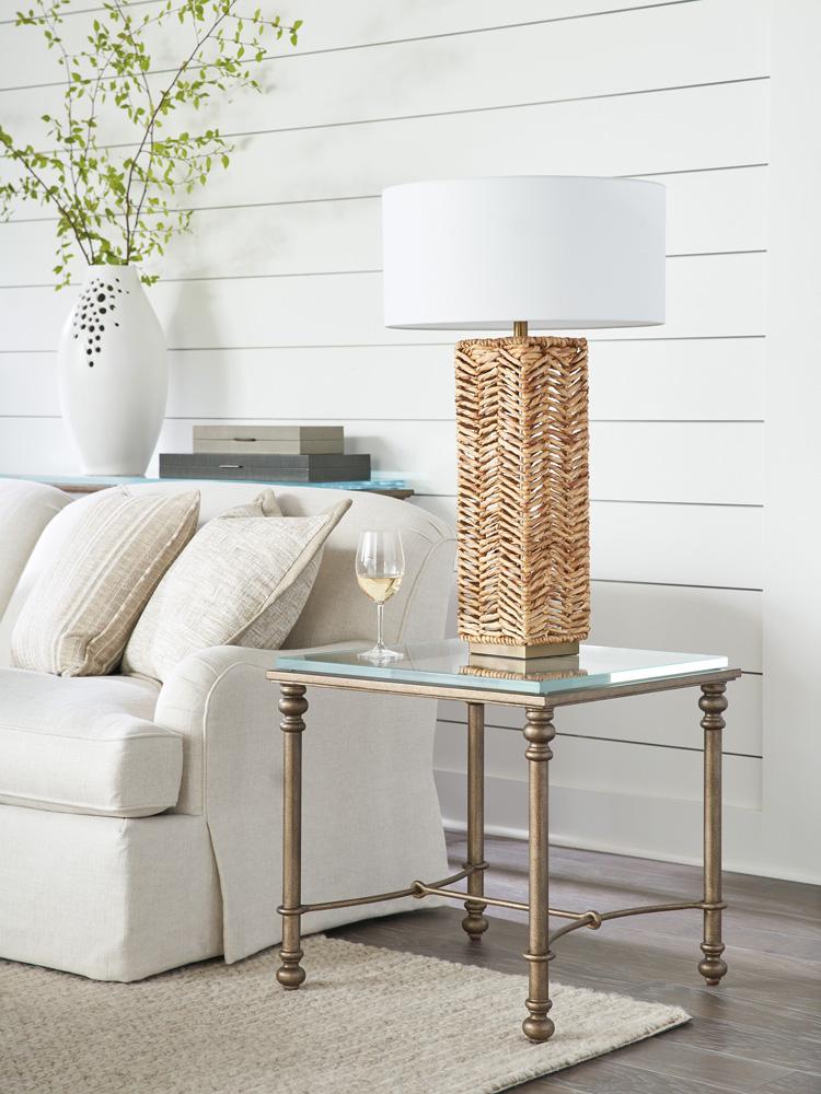 Barclay Butera - Laguna Bluff Metal And Glass End Table, Table Rock - 934-953C veiw 2