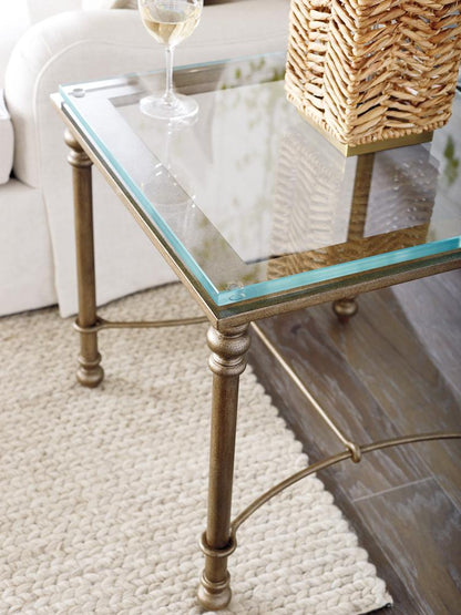 Barclay Butera - Laguna Bluff Metal And Glass End Table, Table Rock - 934-953C veiw 3