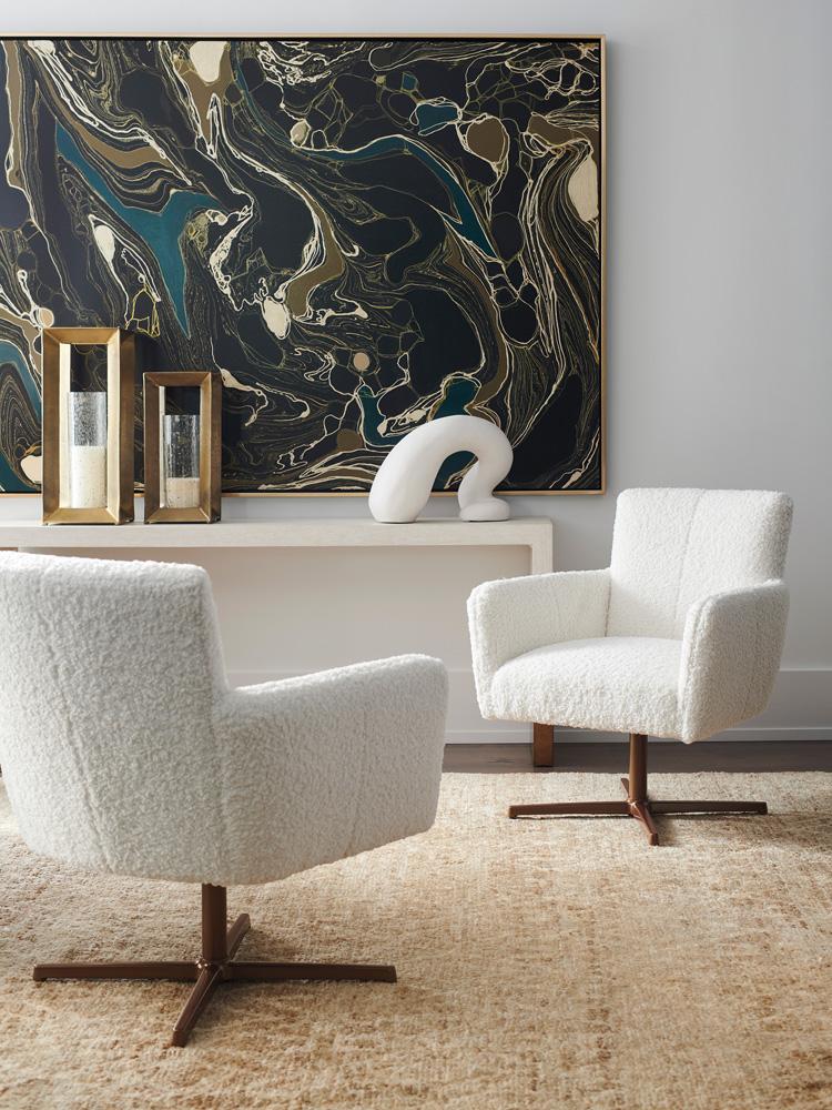 Barclay Butera - Upholstery Brooks Swivel Chair - Calais Brass - 5303-11SWCB-40 veiw 3