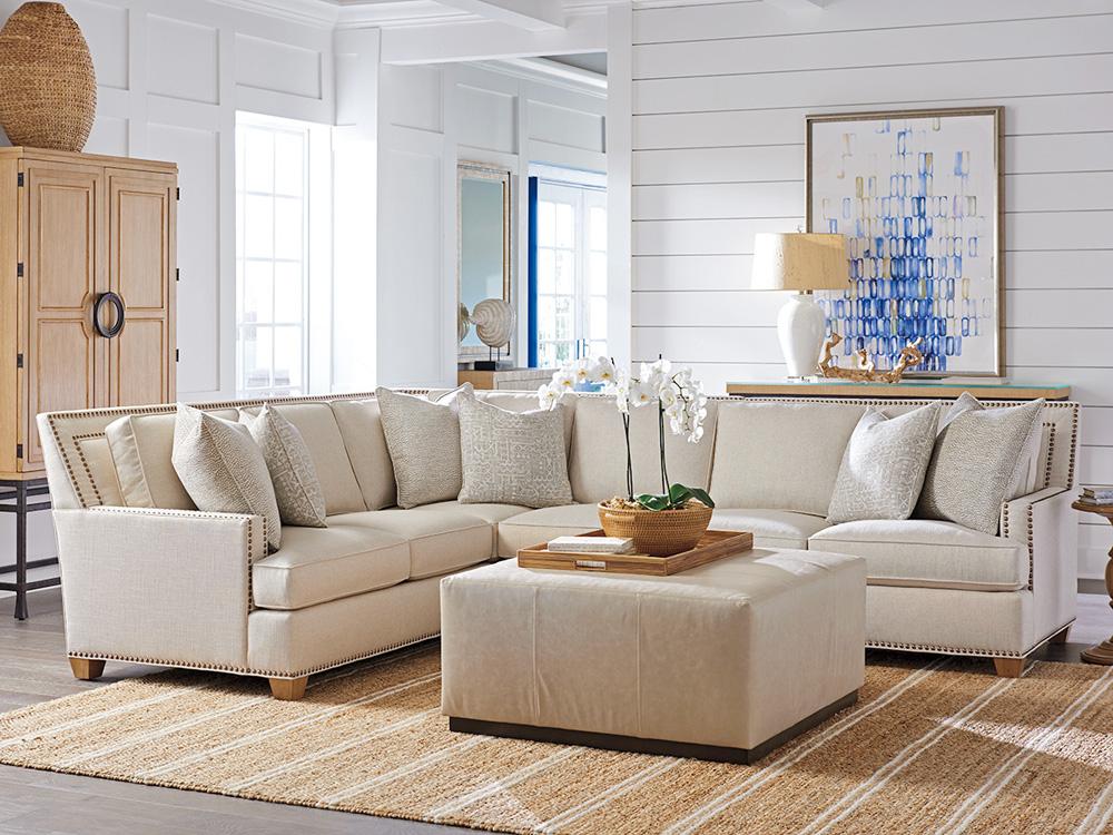 Barclay Butera - Upholstery Clayton Leather Cocktail Ottoman, Charcoal - LL5455-46-40 veiw 3