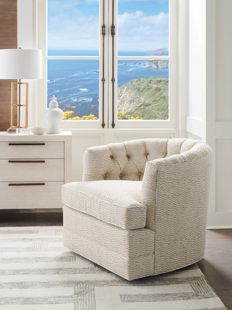 Barclay Butera - Upholstery Cliffhaven Swivel Chair, Ivory - 5410-11SW-41 veiw 3