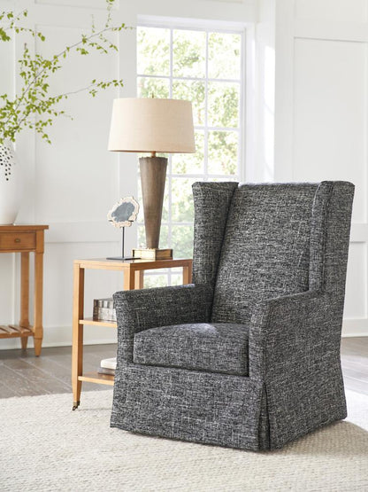 Barclay Butera - Upholstery El Moro Swivel Chair, Dark Gray - 5535-11SW-40 veiw 3