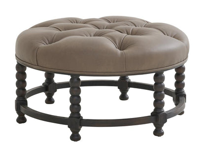 Barclay Butera - Upholstery Hanover Leather Tufted Top Ottoman, Cacao - LL5452-46-40 veiw 1