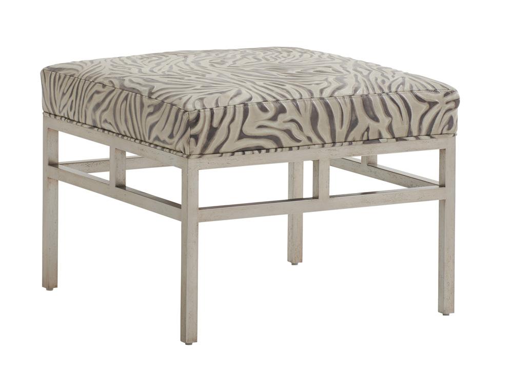 Barclay Butera - Upholstery Lucca Leather Ottoman, Ivory - LL5460-44-40 veiw 1