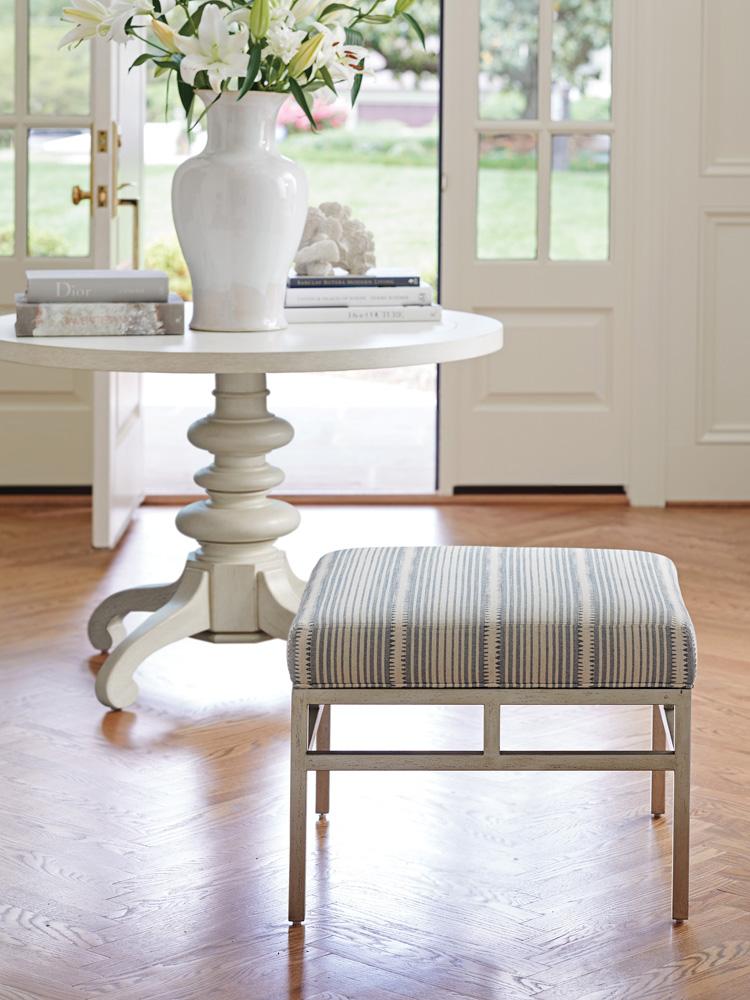 Barclay Butera - Upholstery Lucca Metal Ottoman, Ivory - 5460-44-40 veiw 2
