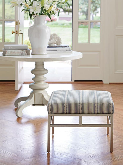 Barclay Butera - Upholstery Lucca Metal Ottoman, Ivory - 5460-44-40 veiw 2