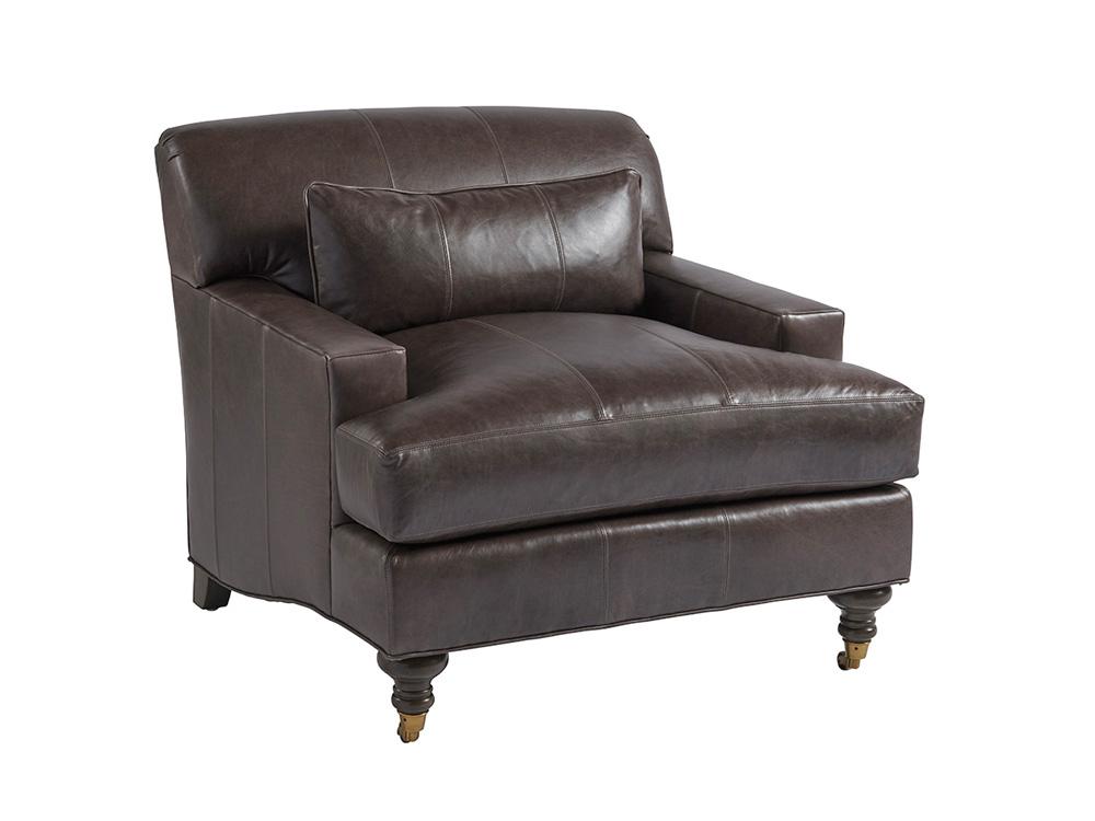 Barclay Butera - Upholstery Oxford Leather Chair, Charcoal - LL5160-11-40 veiw 1