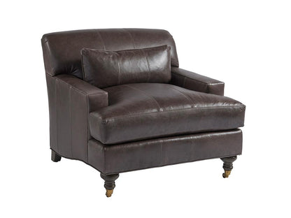 Barclay Butera - Upholstery Oxford Leather Chair, Charcoal - LL5160-11-40 veiw 1