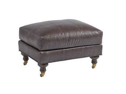 Barclay Butera - Upholstery Oxford Leather Ottoman, Charcoal - LL5160-44-40 veiw 1