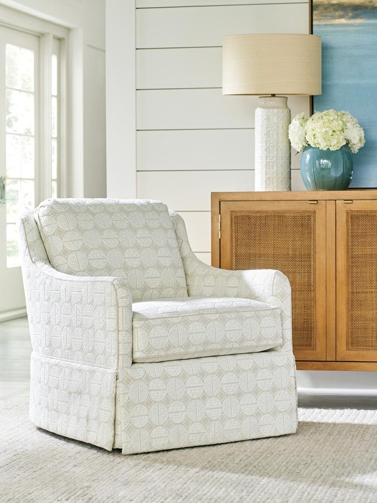 Barclay Butera - Upholstery Salt Creek Swivel Chair, Ivory - 5532-11SW-41 veiw 3