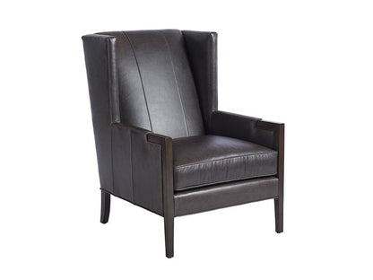 Barclay Butera - Upholstery Stratton Leather Wing Chair, Charcoal - LL5520-11-40 veiw 1