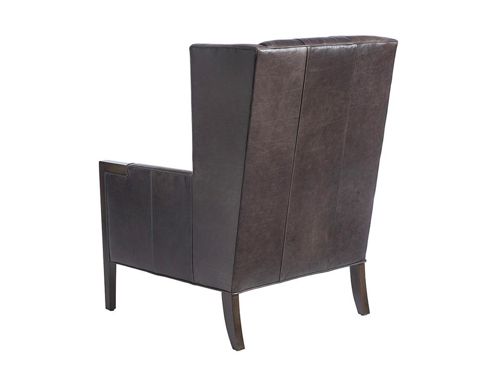 Barclay Butera - Upholstery Stratton Leather Wing Chair, Charcoal - LL5520-11-40 veiw 2