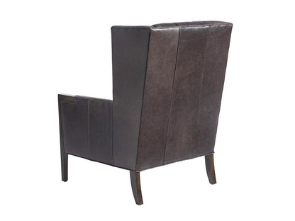 Barclay Butera - Upholstery Stratton Leather Wing Chair, Charcoal - LL5520-11-40 veiw 2