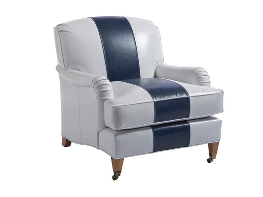Barclay Butera - Upholstery Sydney Leather Chair With Brass Casters, Laguna Sands - LL5110-11BAA-40 veiw 1