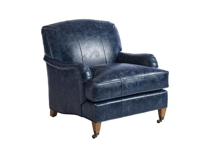 Barclay Butera - Upholstery Sydney Leather Chair With Brass Casters, Laguna Sands - LL5110-11B-40 veiw 1