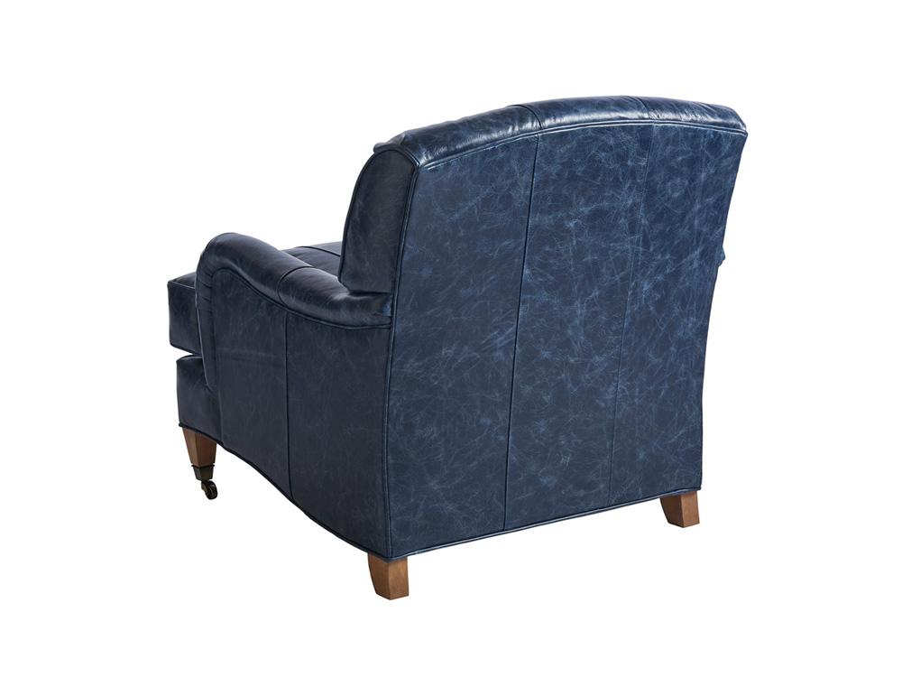 Barclay Butera - Upholstery Sydney Leather Chair With Brass Casters, Laguna Sands - LL5110-11B-40 veiw 2