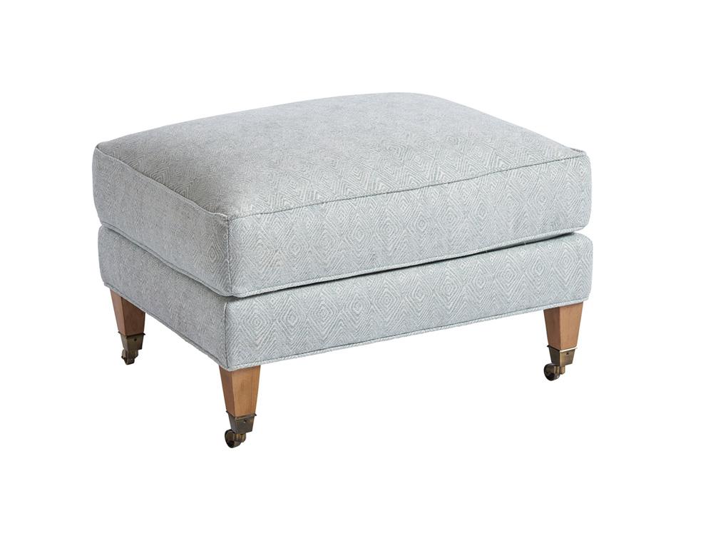 Barclay Butera - Upholstery Sydney Ottoman With Brass Casters, Laguna Sands - 5110-44B-40 veiw 1
