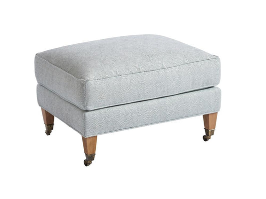 Barclay Butera - Upholstery Sydney Ottoman With Brass Casters, Laguna Sands - 5110-44B-40 veiw 1