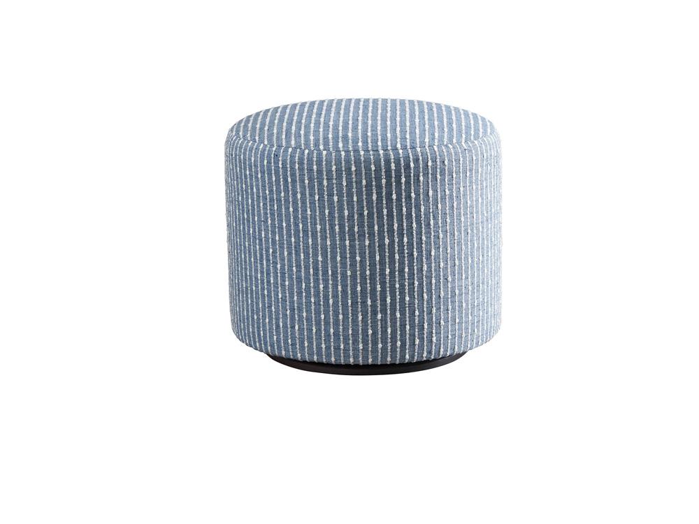 Barclay Butera - Upholstery Three Arch Swivel Ottoman, Blue - 5453-44SW-41 veiw 1