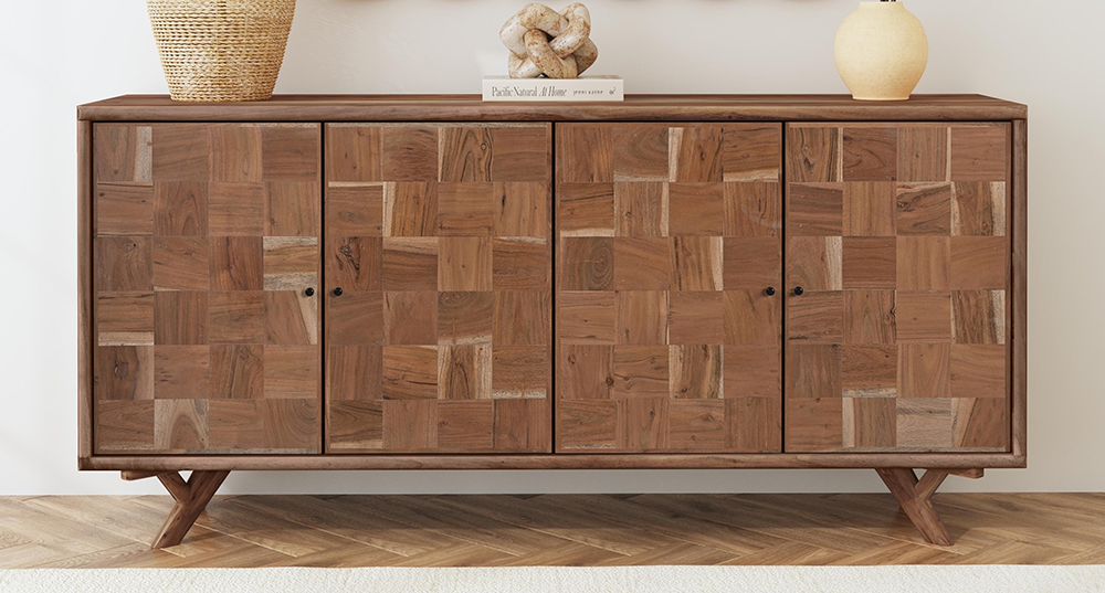 Bassett Mirror - 72" Brown Mango Wood Storage Cabinet - 2548-DR-576 view 6