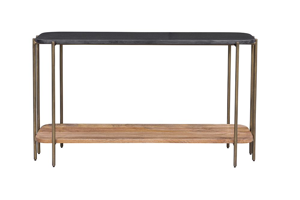 Bassett Mirror - Adrienne 54" Mango Wood Marble Console Table - 6004-400B-T view 2