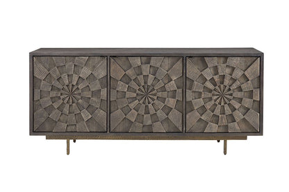 Bassett Mirror - Adrienne 69" Brown Mango Wood Three-Door Storage Cabinet - 5345-DR-576 view 2