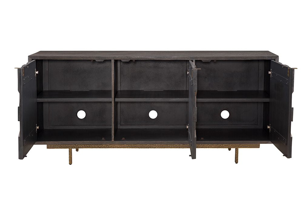 Bassett Mirror - Adrienne 69" Brown Mango Wood Three-Door Storage Cabinet - 5345-DR-576 view 4