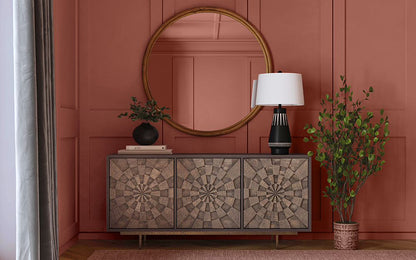 Bassett Mirror - Adrienne 69" Brown Mango Wood Three-Door Storage Cabinet - 5345-DR-576 view 6
