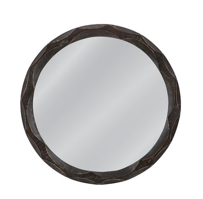 Bassett Mirror - Alaric 38" Distressed Black Round Wall Mirror - M5405 view 1