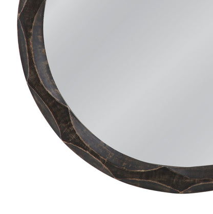 Bassett Mirror - Alaric 38" Distressed Black Round Wall Mirror - M5405 view 3