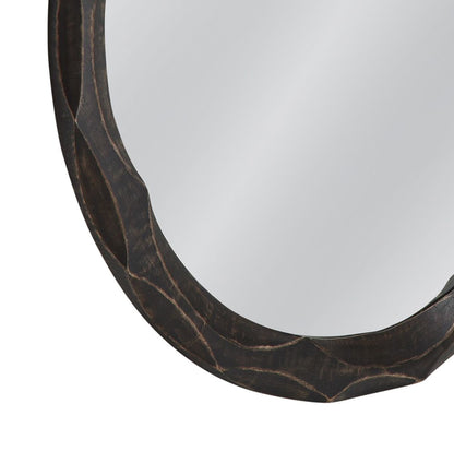 Bassett Mirror - Alaric 38" Distressed Black Round Wall Mirror - M5405 view 4