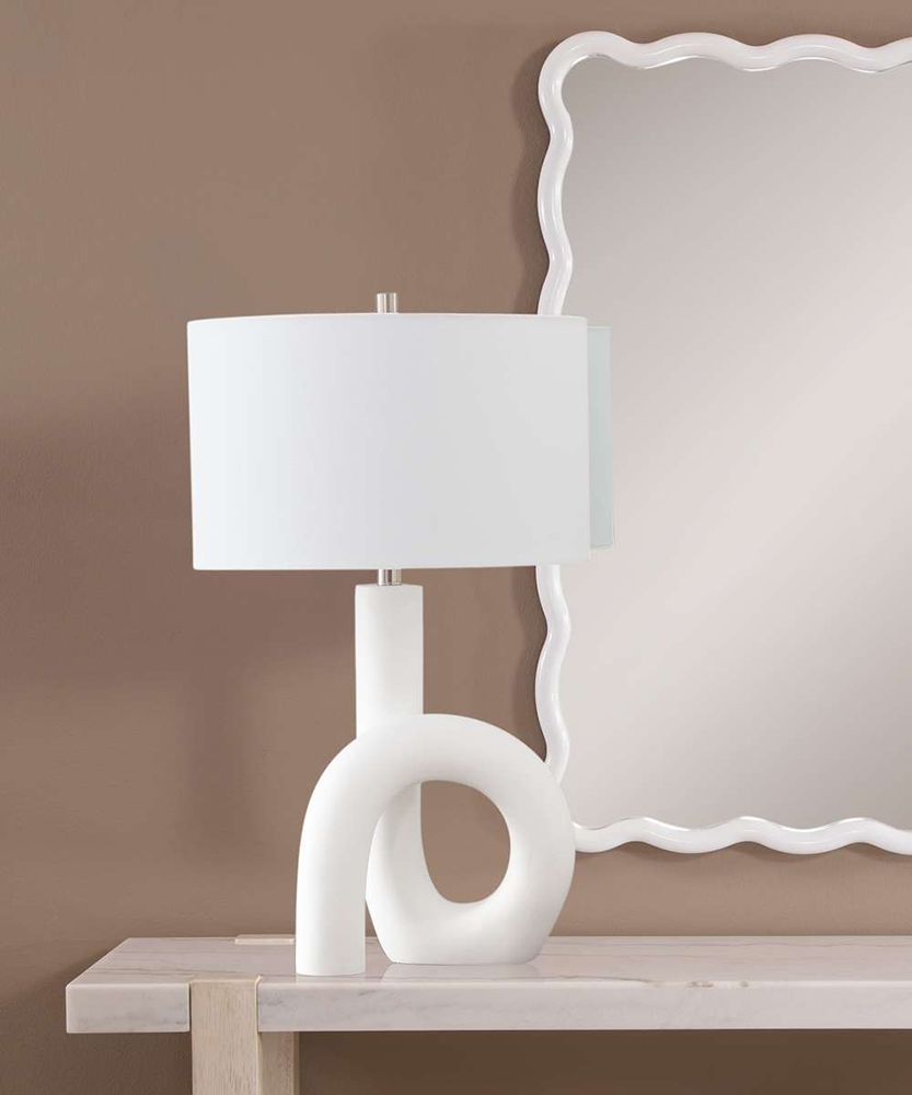 Bassett Mirror - Alexx 28" White Resin Table Lamp - L4550T view 5