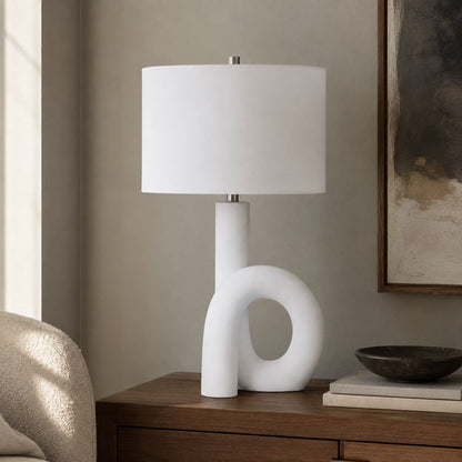 Bassett Mirror - Alexx 28" White Resin Table Lamp - L4550T view 6
