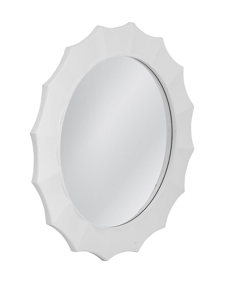 Bassett Mirror - Altair 36" Glossy White Round Wall Mirror - M5226B view 2