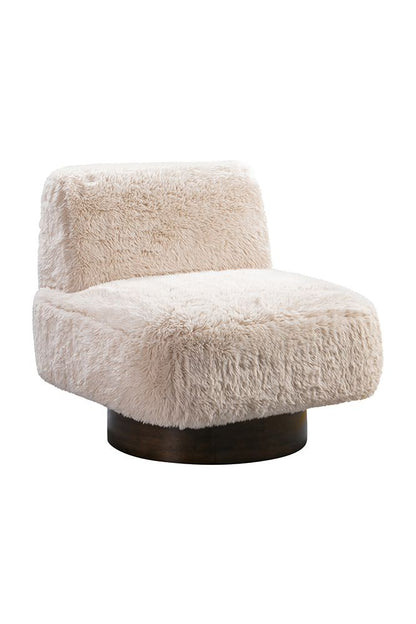 Bassett Mirror - Amaya Beige Faux Fur Swivel Accent Chair - 9401-LR-805 view 1