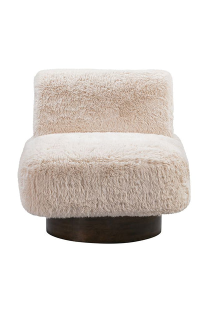 Bassett Mirror - Amaya Beige Faux Fur Swivel Accent Chair - 9401-LR-805 view 2