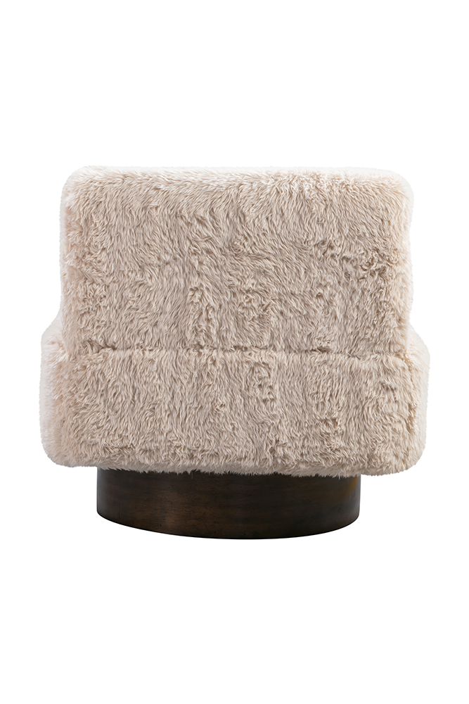 Bassett Mirror - Amaya Beige Faux Fur Swivel Accent Chair - 9401-LR-805 view 3
